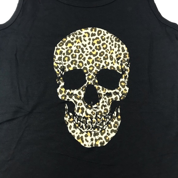 Leopard Print Sugar Skull Tank Top - Picture 5 of 12